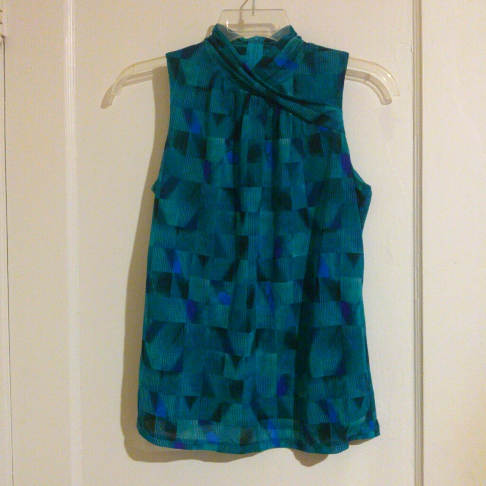 Worthington Petite sleeveless high v-neck blouse size PS - Picture 1 of 5